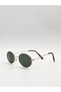 Gold Retro Round Sunglasses, Image 3 of 5