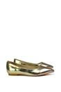 Gold 'Bubbles' Pointed Toe Slip on Flat Ballerina Pump Shoes, Image 2 of 5