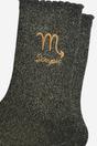 Black Embroiderd Scorpio Zodiac Glitter Socks, Image 2 of 2