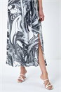 Black Marble Print Wrap Mesh Dress, Image 5 of 5