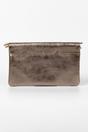 Champagne Metallic Italian Leather Clutch Bag, Image 2 of 3