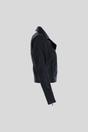 Black Ashwood Leather Black Real Veg Tanned Leather Plain Biker Jacket, Image 5 of 5