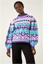 Lilac Heart High Neck Knit Jumper , Image 5 of 8