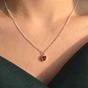 Red Mini Heart Silver Garnet January Birthstone Necklace, Image 2 of 4