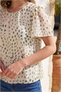 Ivory  Petite Abstract Spot Print Top , Image 4 of 4