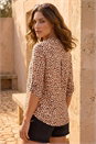 Stone Petite Animal Print Button Stretch Shirt , Image 3 of 4