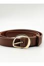 Brown Oval Gold Buckle Belt, Image 2 of 4