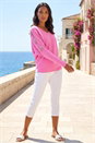 Pink Bow Sleeve V-Neck Knit Jumper, Image 2 of 4