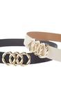 Multi WOVCOR Multi Double Pack Ring Detail Women’s Belt Set, Image 1 of 4