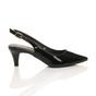 Black Mid Heel Slingback Pointed Toe Court Shoes, Image 2 of 6