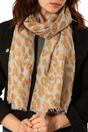 Mustard Bold Leopard Print Lightweight Scarf, Image 2 of 3