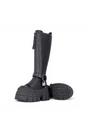 Black Womens High Goth Biker Boots -Gospher Hi, Image 4 of 7