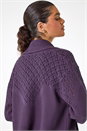 Plum Edge to Edge Pointelle Knit Cardigan, Image 1 of 5