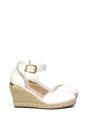 White 'Forest' Closed Toe Espadrille Wedge Heel Sandals, Image 2 of 5
