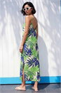 Lime Tropical Palm Print Midi Dress, Image 2 of 4