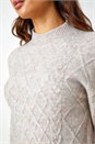 Natural  Cable Knit Jumper Stretch Dress, Image 5 of 5