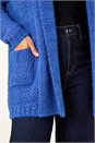 Indigo Fluffy Textured Knit Cardigan, Image 5 of 5