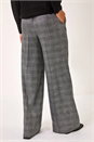 Grey Check Print Tie Waist Wide Leg Trouser, Image 3 of 5