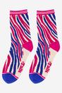 Fuchsia Zebra Stripe Bamboo Socks, Image 2 of 3