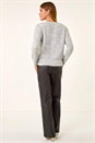 Grey Buttoned Sequin Knit Cardigan, Image 4 of 7