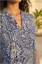  Petite Abstract Print Button Stretch Top , Image 4 of 4