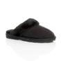 Black AJVANI Black Faux Fur Lined Slip On Memory Foam Mules Slippers, Image 1 of 5