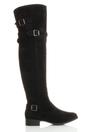Black Low Heel Riding Over The Knee Boots, Image 1 of 8