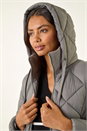 Grey Diamond Quilt Padded Coat, Image 6 of 6