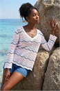 Ivory Multi Wave Scallop Crochet Jumper, Image 1 of 4