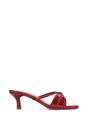 Red 'Claudia' Mid Heeled Sandal Slip On Mules With Square Toe, Image 1 of 6