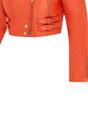 Orange Cropped Brando Leather Biker Jacket, Image 7 of 7