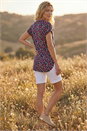 Red Floral Puff Print Textured Shirt, Image 3 of 4