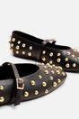 Black Elsie Black Studded Ballerina Flats, Image 3 of 4
