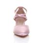 Light Pink AJVANI Light Pink Mid Block Heel Crossed Strap Pointed Toe 2 Part Heels, Image 6 of 6
