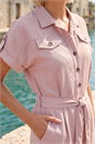 Light Pink Utility Buttoned Jumpsuit, Image 4 of 4