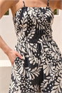 Black Petite Shirred Bodice Jumpsuit, Image 4 of 4