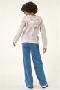 Cream  Hooded Cable Knit Jumper, Image 3 of 5