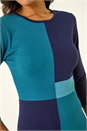 Blue Colour Block Knitted Dress, Image 5 of 5