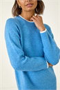 Blue Contrast Trim Knitted Jumper Dress, Image 6 of 7