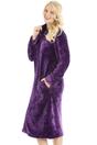Purple Full Length Zip Housecoat With Inseam Pockets, Image 4 of 5