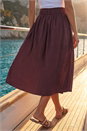 Purple Dusk Cotton Poplin Midi Skirt , Image 3 of 5
