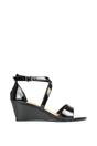 Black 'Kylie' Strappy Sandal Wedge Heels With Ankle Strap, Image 1 of 6