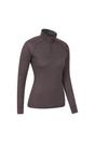 Brown Merino Wool Zip Neck Thermal Top, Image 5 of 5