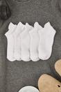 White 5 Pack Cotton Knit Sports Ankle Socks, Image 1 of 4