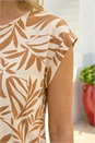 Mocha Leaf Print Shell Top, Image 4 of 4