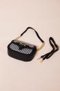 Black Houndstooth Shoulder Bag in Black & White, Image 3 of 4