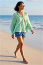 Mint Dusk Cotton Lace Pintuck Top, Image 2 of 4
