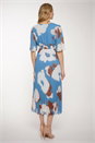 Blue Julianna Printed Chiffon Pleat Midi Dress, Image 4 of 4