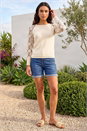 Ivory  Crochet Sleeve Knit Jumper, Image 2 of 4