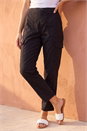 Black Casual Elastic Waist Cargo Stretch Trousers, Image 1 of 4